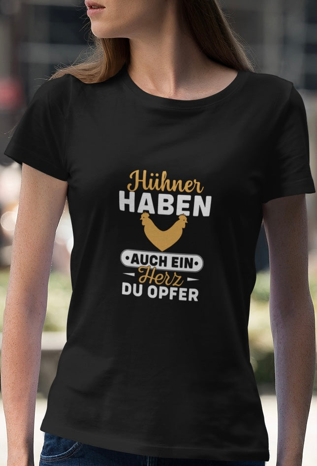 Hühner haben auch ein Herz - Frauen Premium Shirt