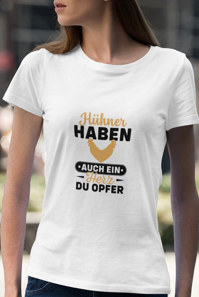 Hühner haben auch ein Herz - Frauen Premium Shirt