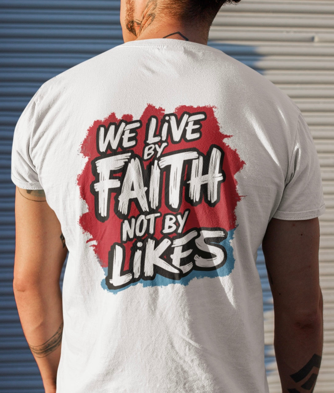 We live by faith not by likes - Premium Shirt