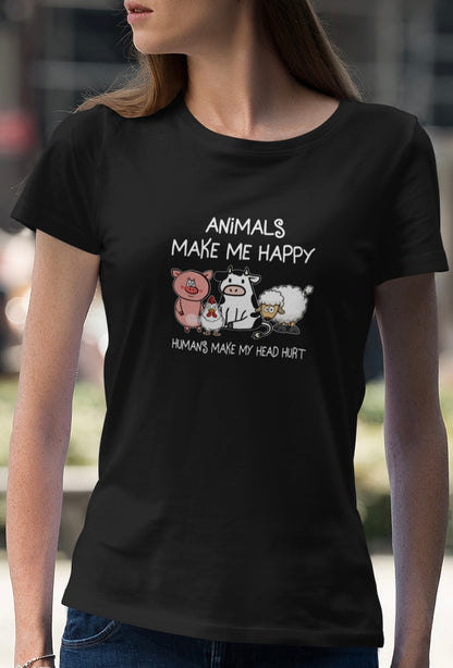 Animals make me happy - Frauen Premium Shirt