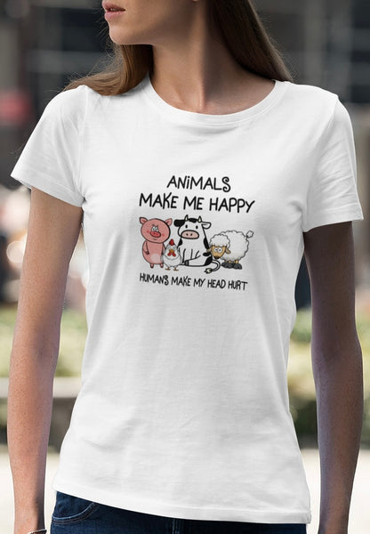 Animals make me happy - Frauen Premium Shirt